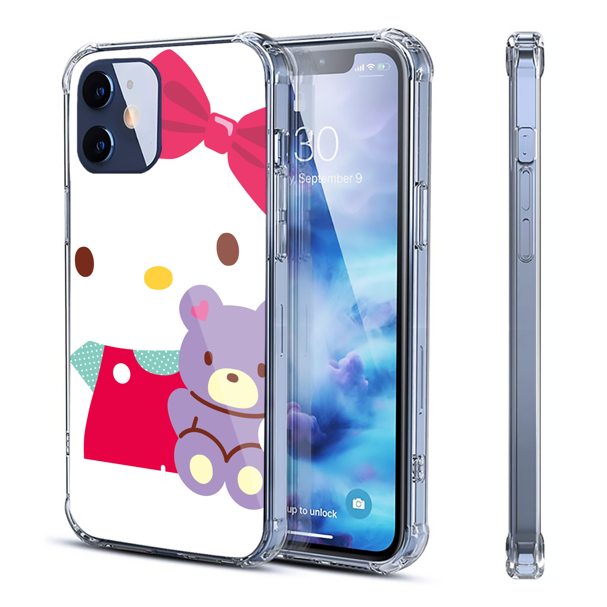 （画像用） Hello Kitty ハローキティ 【iPhone 12シリーズ対応】透明スマホケース（クリアソフトケース）